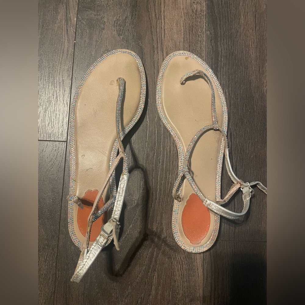 Rene Caovilla Crystal Sandals Size 41 need TLC